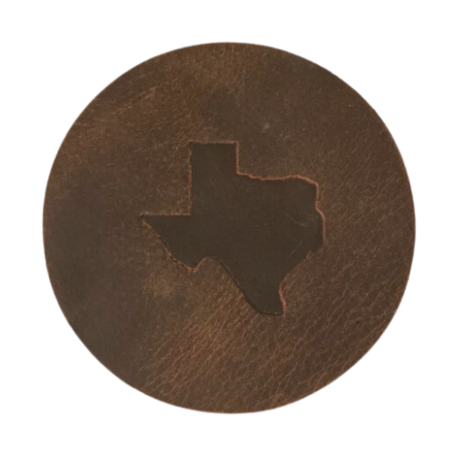 Leather Texas Coasters (Set of 2)